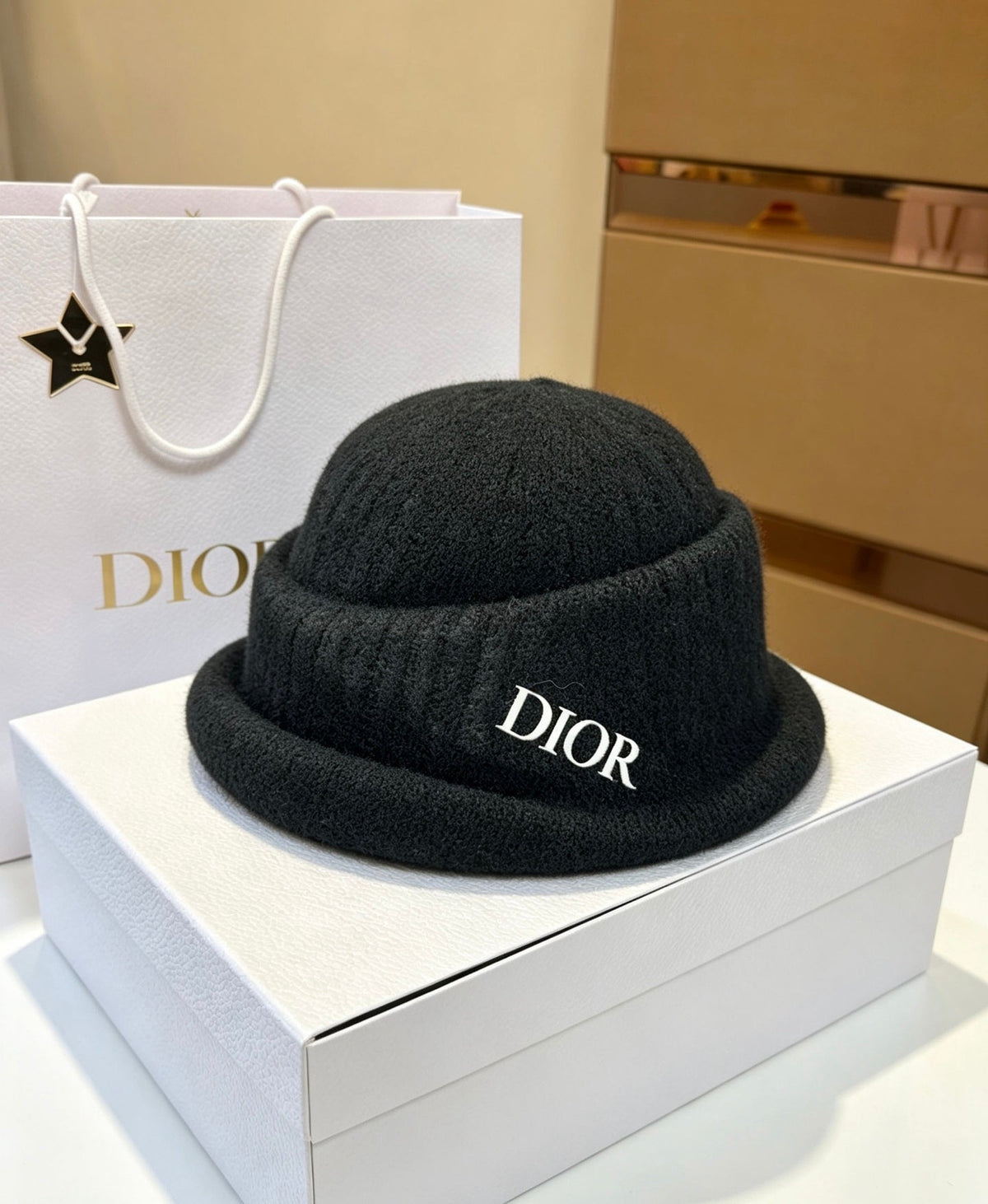 Dior Minimalist Knitted Bucket Hat