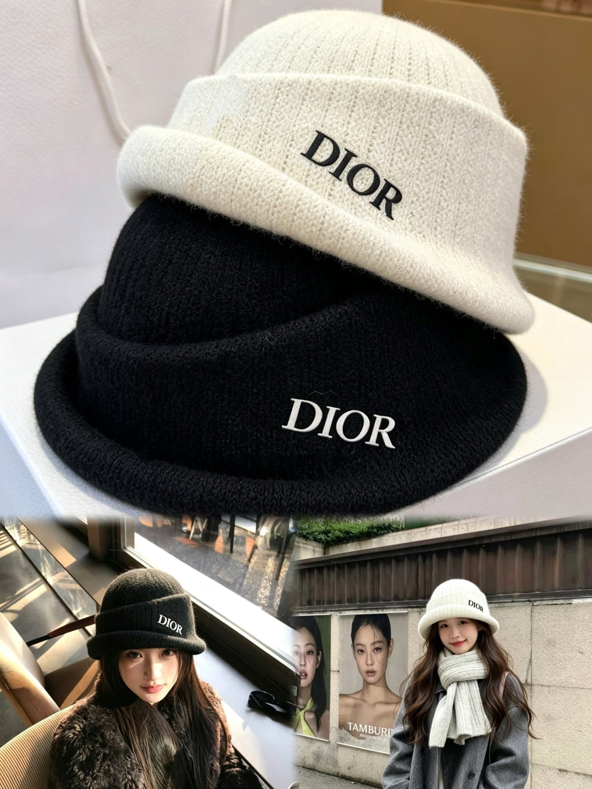 Dior Minimalist Knitted Bucket Hat