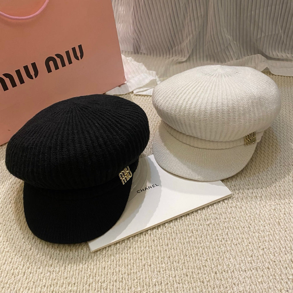 Miu Miu Knit Newsboy Cap