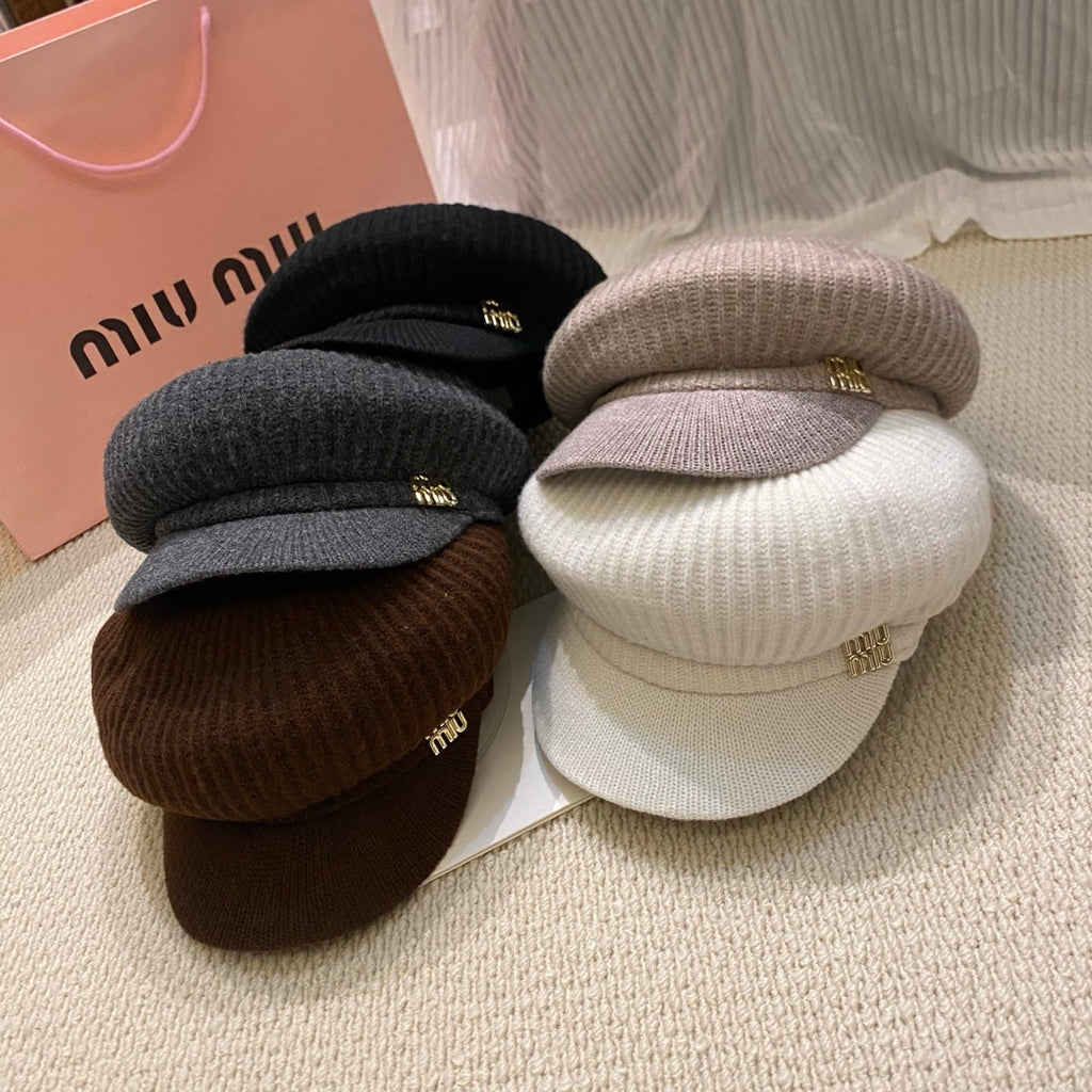 Miu Miu Knit Newsboy Cap