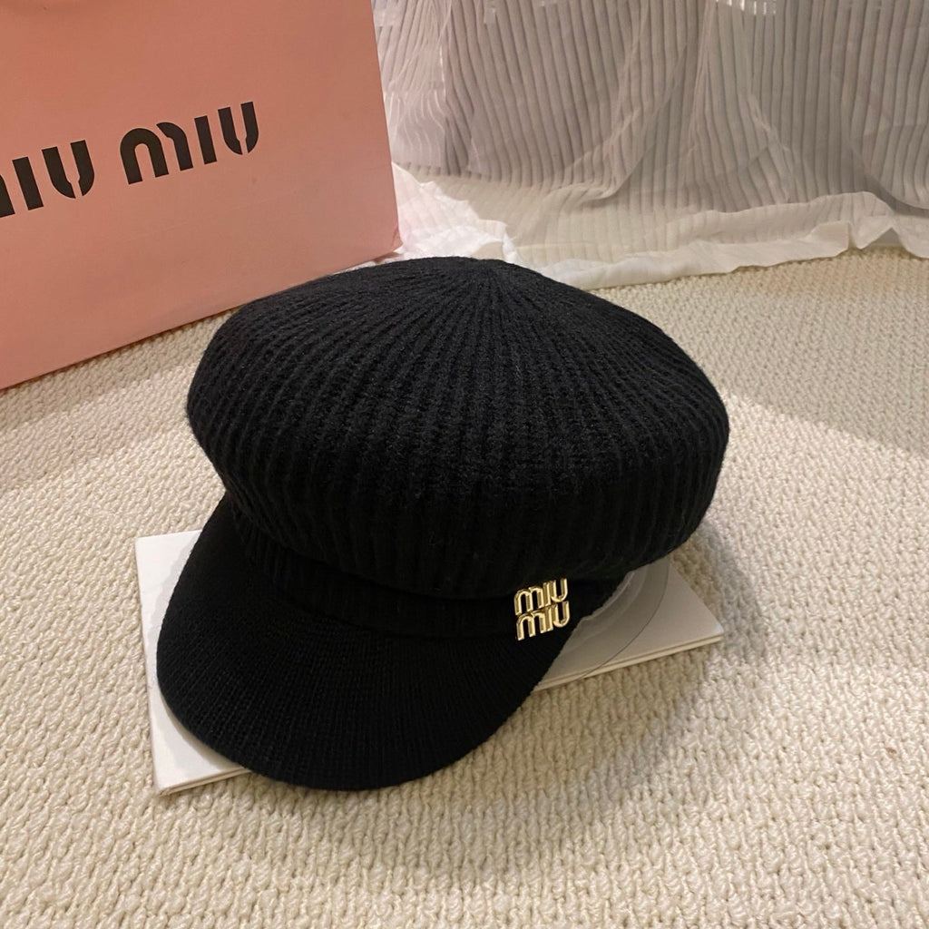 Miu Miu Knit Newsboy Cap