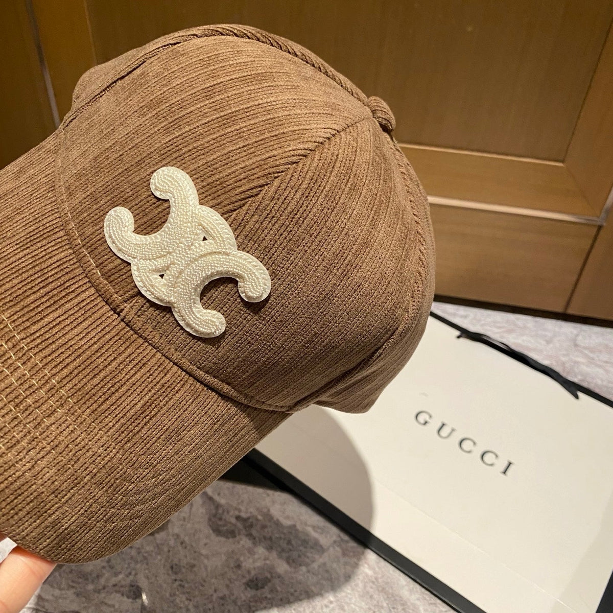 Celine Corduroy Baseball Cap