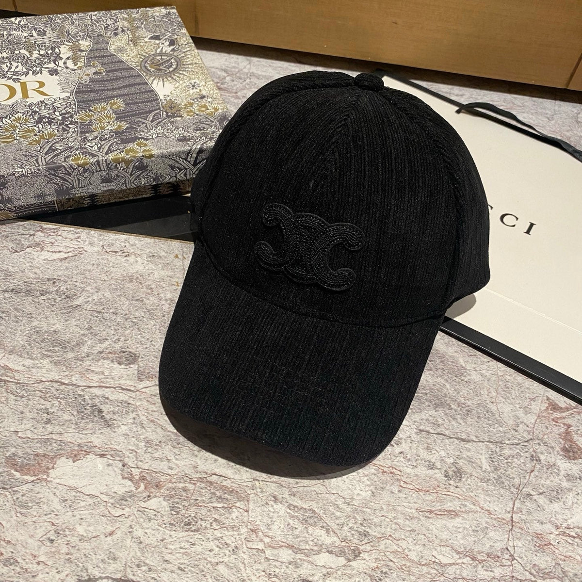 Celine Corduroy Baseball Cap