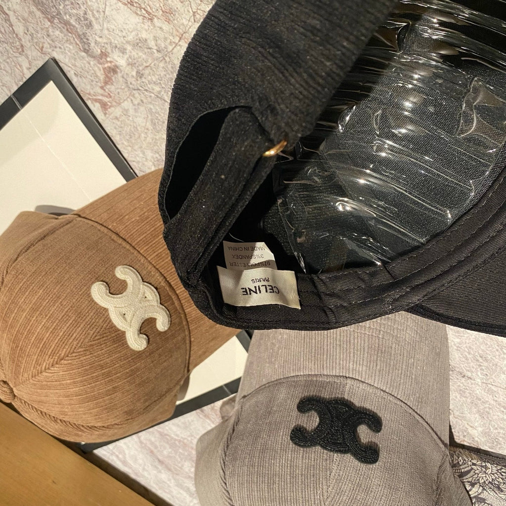 Celine Corduroy Baseball Cap
